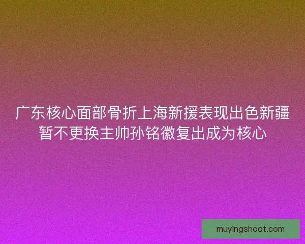 广东核心面部骨折上海新援表现出色新疆暂不更换主帅孙铭徽复出成为核心 广东核心面部骨折上海新援表现出色新疆暂不更换主帅孙铭徽复出成为核心