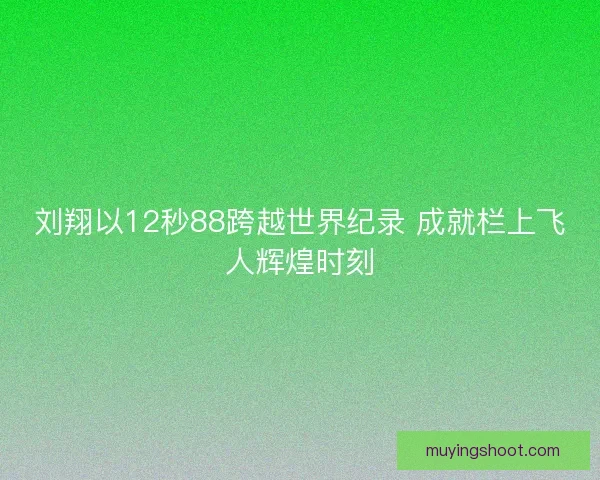 刘翔以12秒88跨越世界纪录 成就栏上飞人辉煌时刻